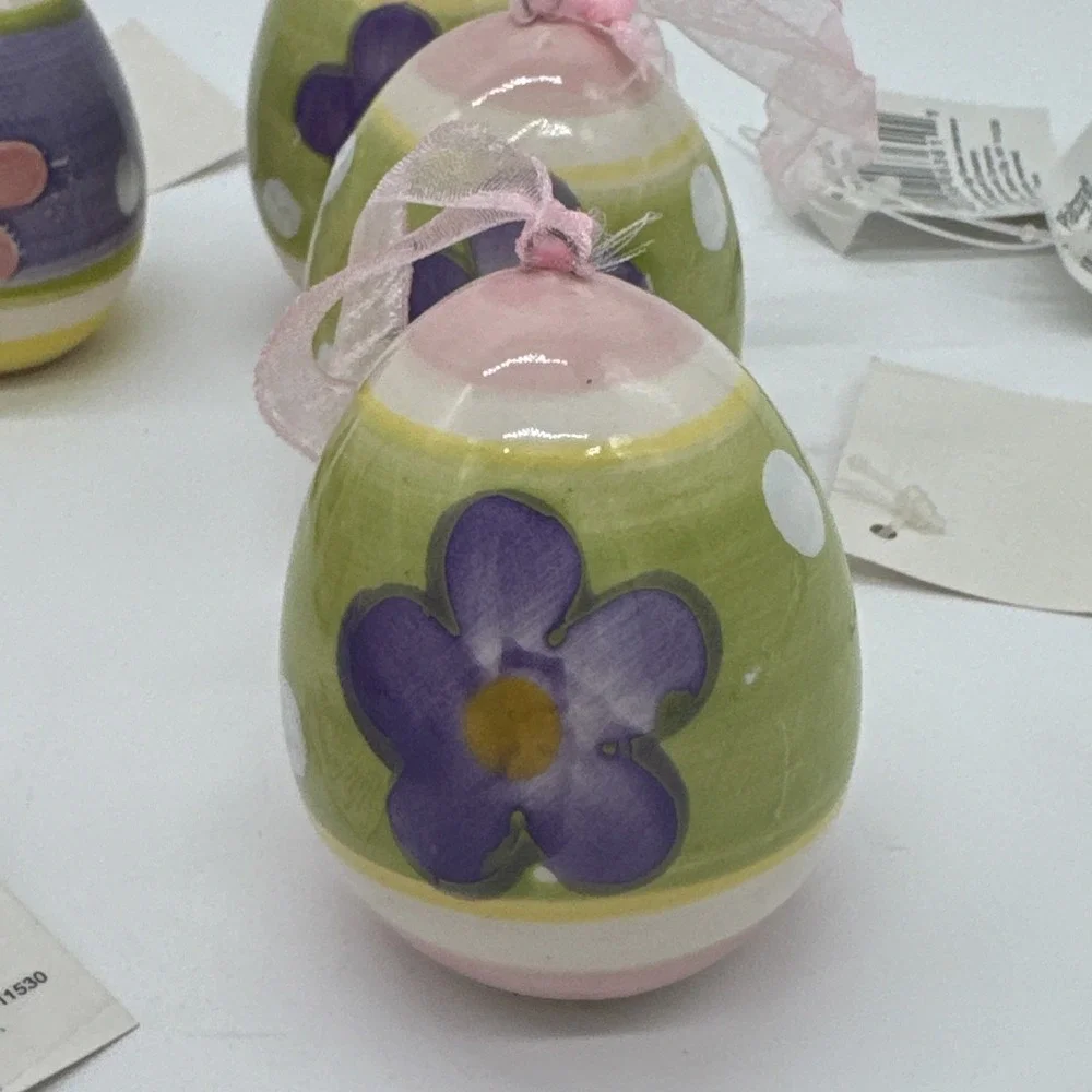 NEW Rare set of 11 2011‎ Pfaltzgraff Easter Egg Ornaments Ceramic